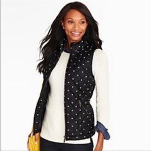 Talbots Polka Dot Down Puffer Vest Jacket Size S
